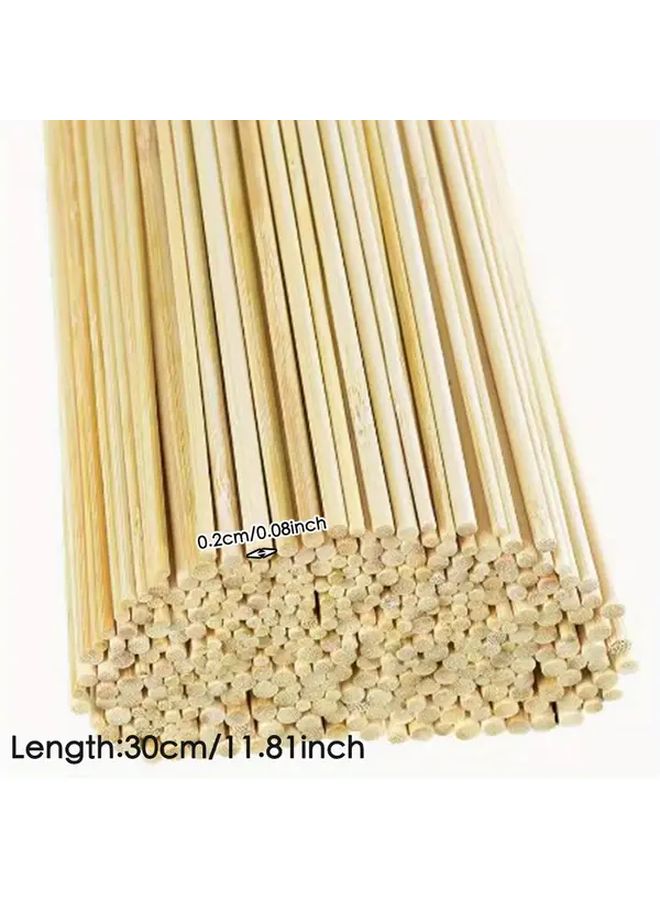 100pcs Bamboo Sticks 30cm x 2mm Strong Flexible Wooden Rods For DIY Crafts Model Building - Image 2
